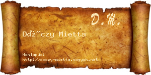 Dóczy Mietta névjegykártya